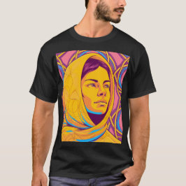 Camiseta Enigmatic Brazilian Woman in Vibrant Pop Art