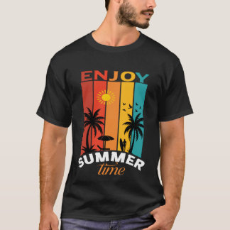 Camiseta Enjoy Summer Time Retro Beach Tee