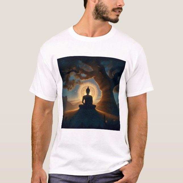Camiseta Enlightenment Under Bodhi Tree - Buddha Meditation (Frente)