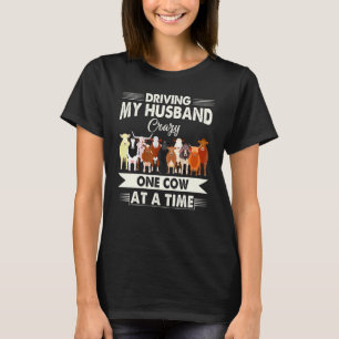 Camiseta Enlouquecendo Meu Marido Uma Vaca De Cada Vez