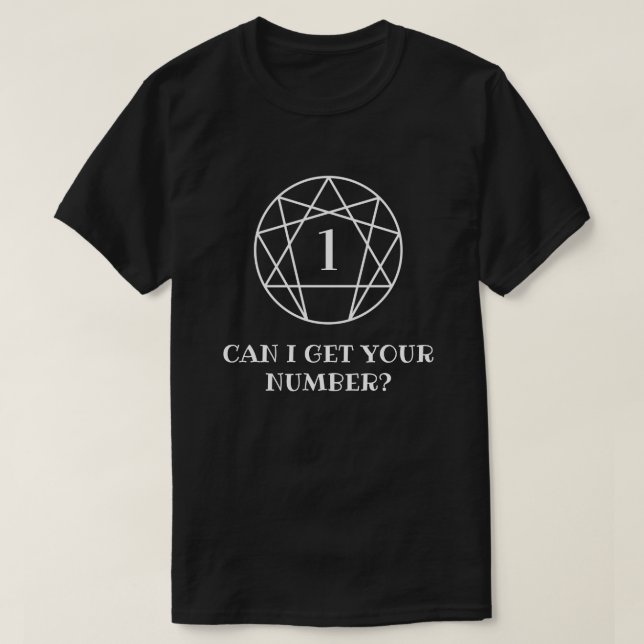 Camiseta Enneagram Personalizado Posso Obter Seu Número (Frente do Design)
