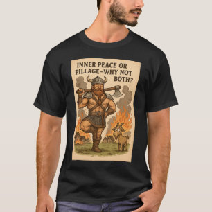 Camiseta Enner Peace or Pillage Shirt - Engraçado Viking Yo