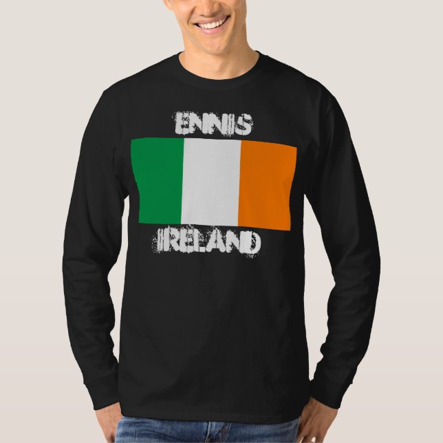 Camiseta Ennis, Irlanda com bandeira irlandesa (Frente)