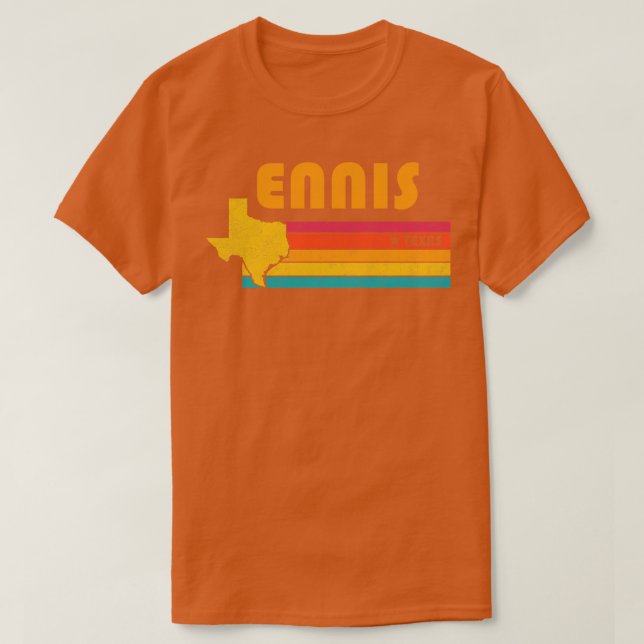 Camiseta Ennis Texas Vintage angustiou Souvenir (Frente do Design)