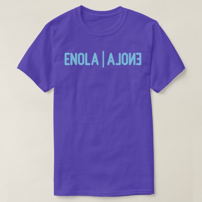 Camiseta Enola Alone Blue (Frente do Design)