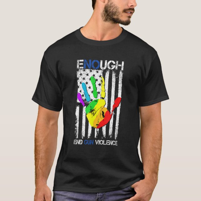 Camiseta Enough End Gun Violence Protect Our Children Orang (Frente)