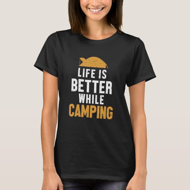 Camiseta Enquanto Acampava Campos De Luz (Frente)