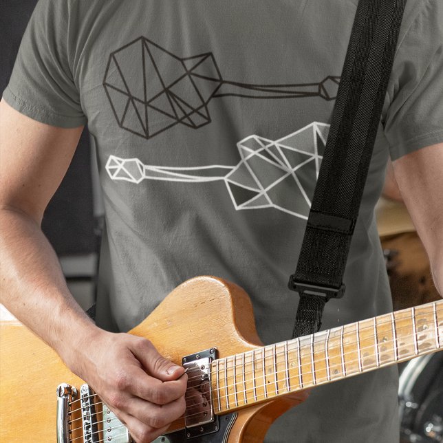 Camiseta enquanto minha guitarra, selo geométrico de t-shir (Criador carregado)