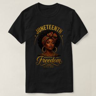 Camiseta Enraizada na Liberdade Juneteenth 1865 Arte Dourad