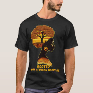Camiseta Enraizada No Meu Patrimônio Africano, A Mulher Neg