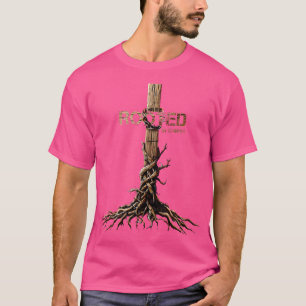 Camiseta Enraizado em Cristo Jesus Cruzado Cristão