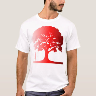 Camiseta Enraizado em vermelho - Camisa-T de Silhueta de Ár