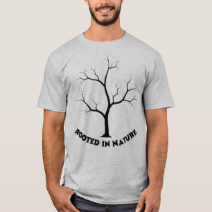 Camiseta Enraizado Na Natureza Silhueta De Árvore Nua Estét