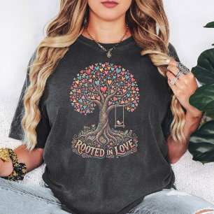 Camiseta Enraizado no Coração da Árvore Balanço Pássaro
