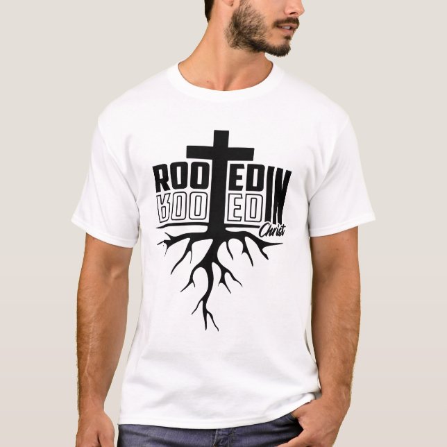 Camiseta Enraizado reservado em Cristo (Frente)