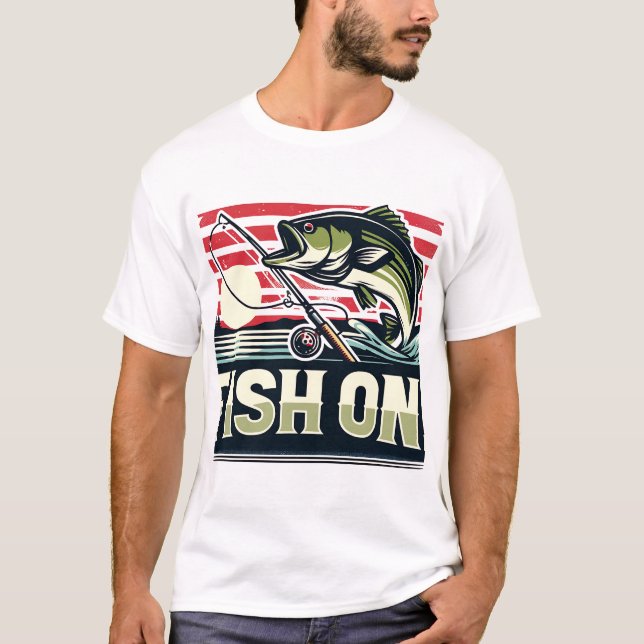 Camiseta Enrolador na captura, Peixe no Design (Frente)