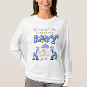 Camiseta Enrolando o Bebê Gut Long Sleeve em Azul