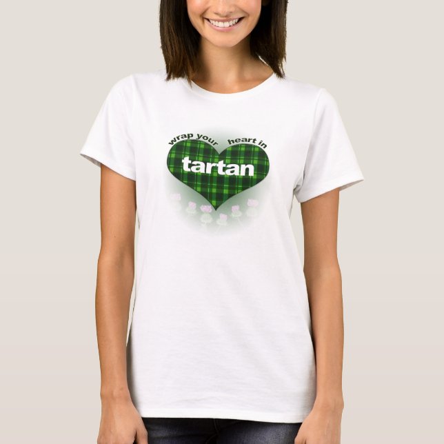 Camiseta Enrole seu coração em tartan! (Frente)