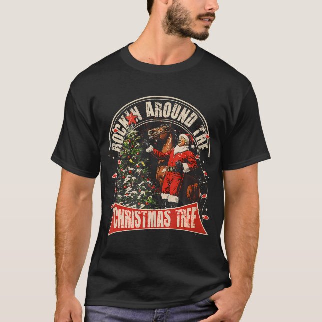 Camiseta Enroscando O Feliz Vaqueiro De Natal (Frente)