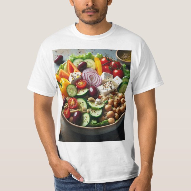 Camiseta Ensalada Mediterránea fresca y deliciosa  (Frente)
