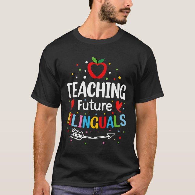 Camiseta Ensinando Futuros Bilíngues - Professores de Espan (Frente)