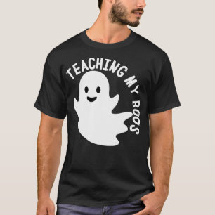 Camiseta Ensinando Meu Boos Halloween Ghost Engraçado Schoo