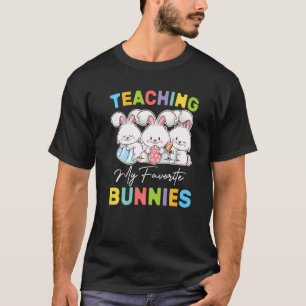 Camiseta Ensinando meu Bunn de Felz pascoa de Bunnies Favor