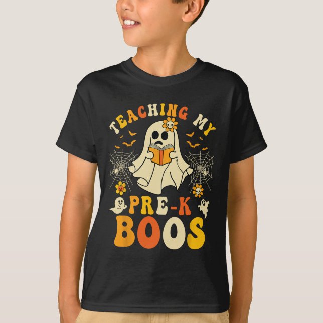 Camiseta Ensinando Meus Professores De Tripulação Pré-k Hal (Frente)