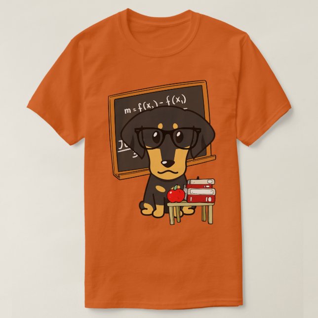 Camiseta Ensinando o engraçado Dachshund (Frente do Design)