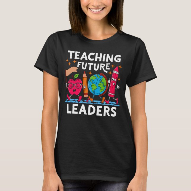 Camiseta Ensinando Presente de Professora Líderes Futuros (Frente)