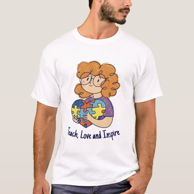 Camiseta Ensinar Amor Inspira Arte Paraprofissional (Frente)