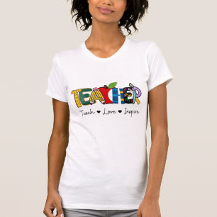 Camiseta Ensinar Amor Inspira Coleção de Professores