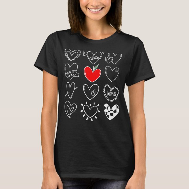 Camiseta Ensinar Amor Inspira Dia de os namorados Para Ensi (Frente)