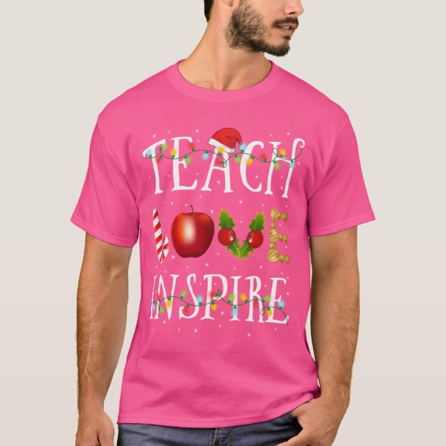 Camiseta Ensinar Amor Inspira Natal Engraçado (Frente)