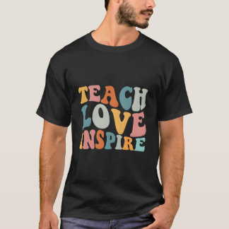 Camiseta Ensinar Amor Inspira Retrô Engraçado De Volta Ao T