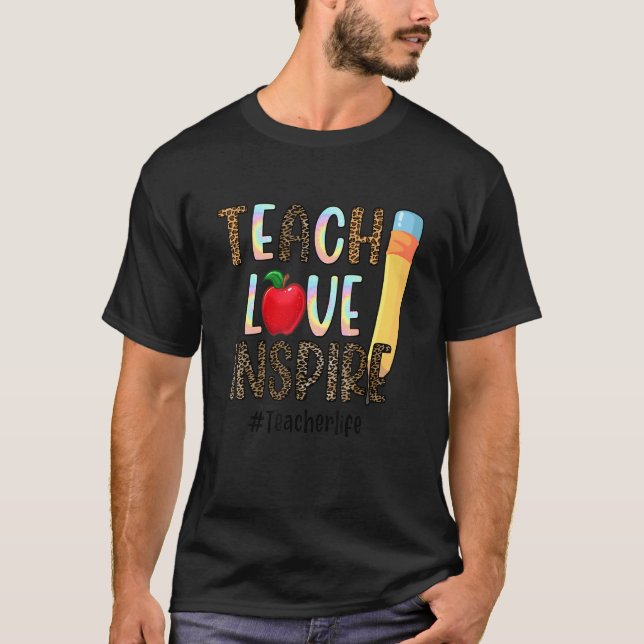 Camiseta Ensinar Amor Inspira Vida dos Professores (Frente)