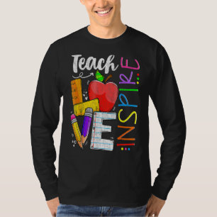 Camiseta Ensinar Amor Inspira Voltar À Escola Prek Kinder T