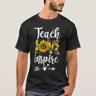 Camiseta Ensinar Amor Inspire Girassol Canto Leopardo Cheet