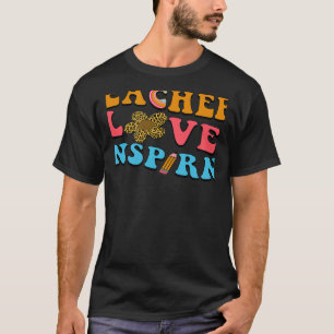 Camiseta Ensinar Amor Inspire Rainbow Leopard Cortado De Vo