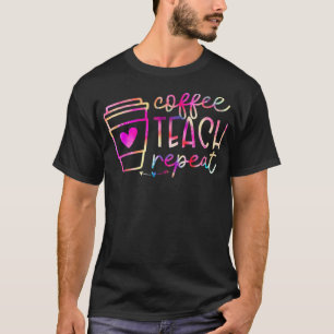 Camiseta Ensinar Café Repetir Café de Apreciação do Profess