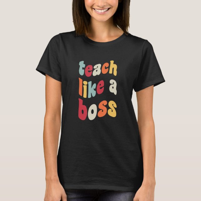 Camiseta Ensinar Como Um Chefe Retro Professor Memória De V (Frente)