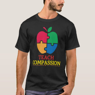 Camiseta Ensinar Compaixão Autismo Professor Ditos Sarcásti