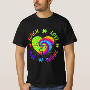 Camiseta Ensinar Esperança Amor Inspira Consciência Autismo
