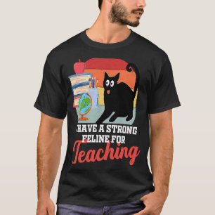 Camiseta Ensinar felino de gato fofo para professores homen