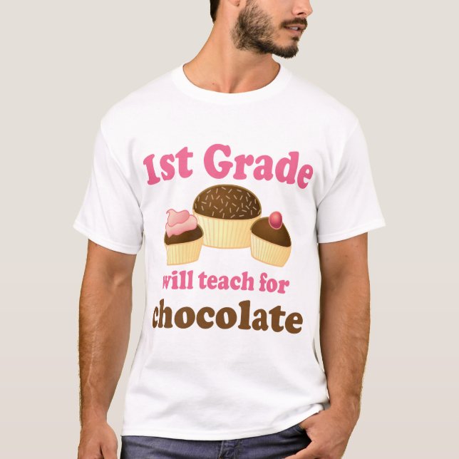 Camiseta Ensine a ?a categoria para o chocolate (Frente)