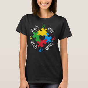 Camiseta Ensine Aceite Amor Inspire Mulheres Homens Profess