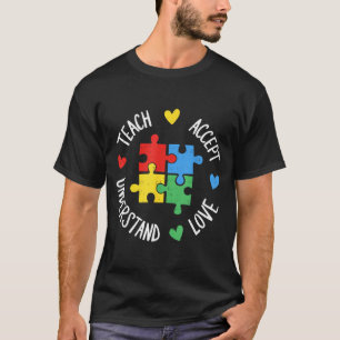 Camiseta Ensine Aceite Entenda Ame Autismo Professor