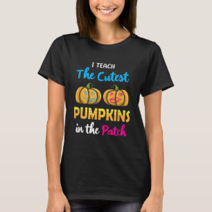 Camiseta Ensine As Pumpkins Mais Perto No Patch Teacher Hal