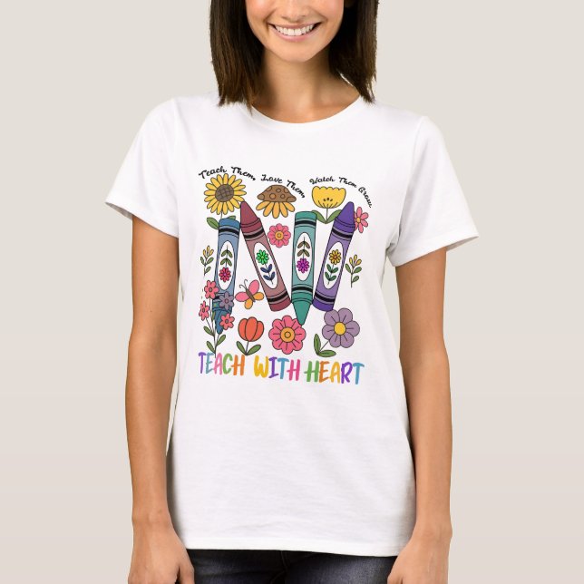 Camiseta Ensine Com Coração  (Frente)