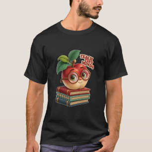Camiseta Ensine Mentes Pequenas Maçã Fofa Com Óculos Educad